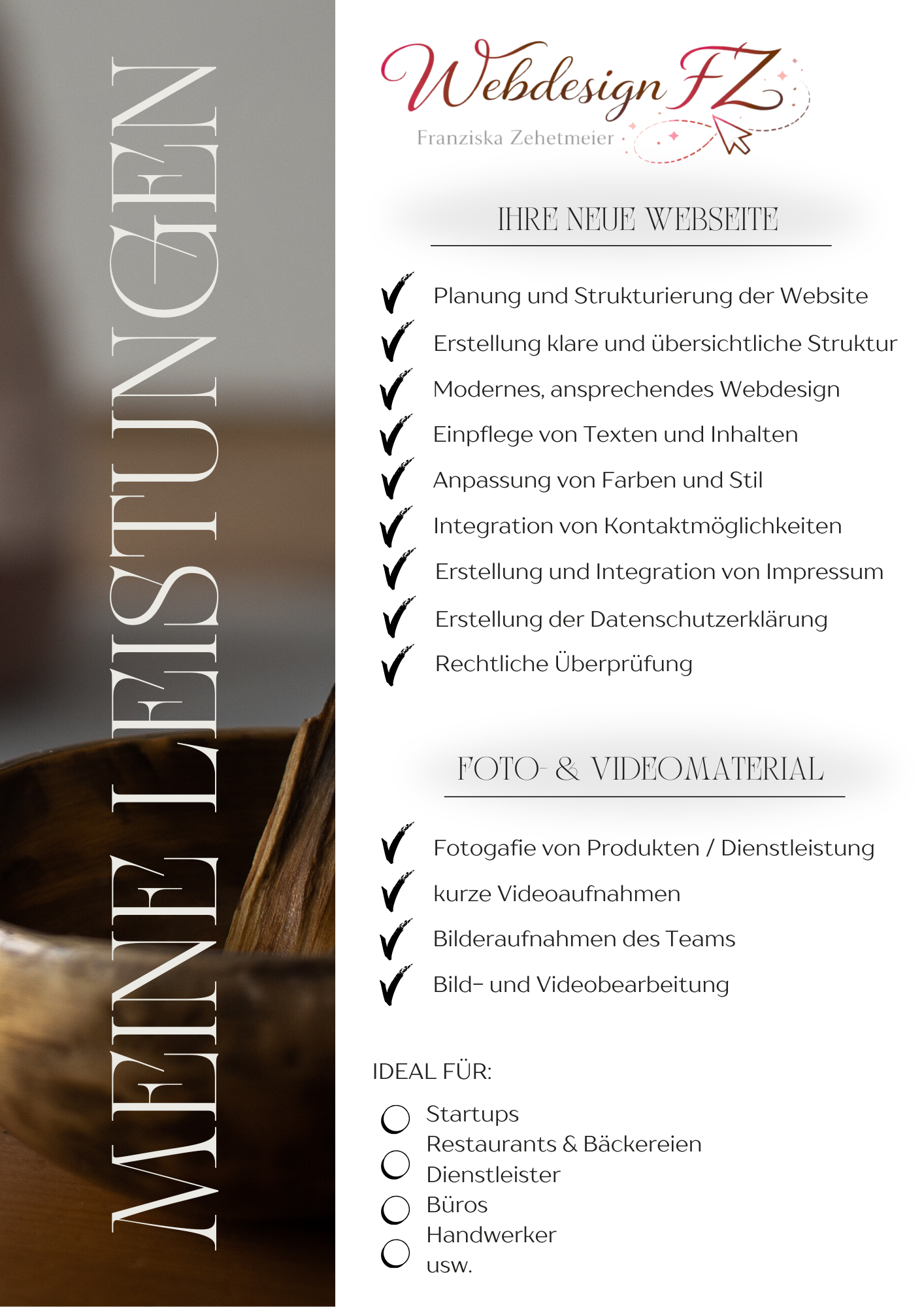 Preisliste Webdesign FZ